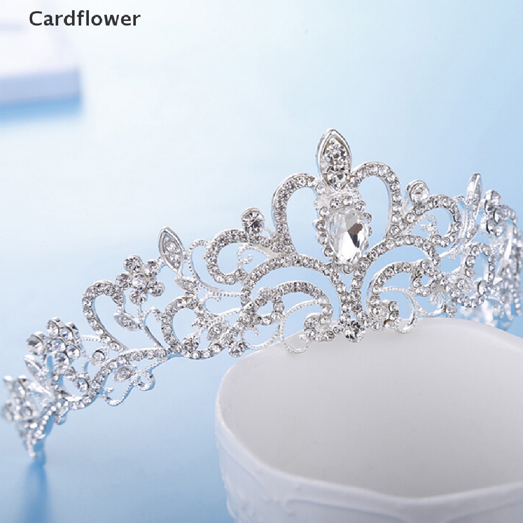 < Cardflower > Vương Miện Cài Tóc Đính Đá Dễ Thương Thanh Lịch Cho Cô Dâu Trong Ngày Cưới