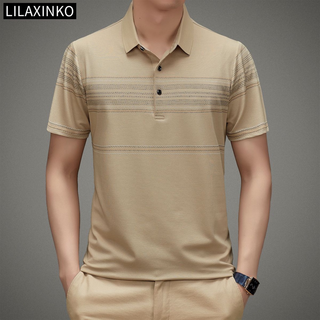 Áo Thun Polo Cotton Tay Ngắn Họa Tiết Kẻ Sọc 4 Màu Thời Trang Dành Cho Nam