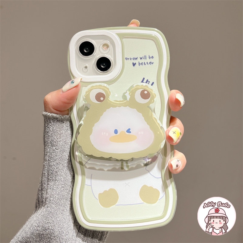 Ốp Điện Thoại TPU Mềm Chống Mồ Hôi Hình Chú Ếch Xanh Có Giá Đỡ Cho Iphone 14 Pro Max 11 12 11 Pro Max X XS