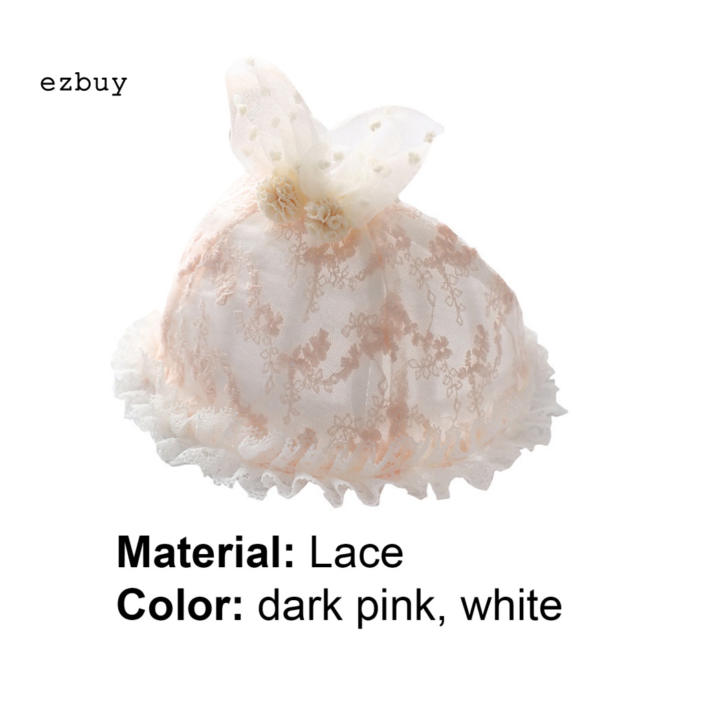 Mũ Trùm Đầu Thoáng Khí Phối Ren Hình Tai Thỏ Thời Trang Mùa Hè Cho Bé