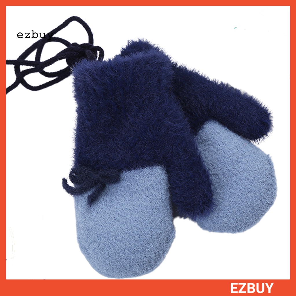 1 Đôi Găng Tay Dệt Kim Dày Giữ Ấm Mùa Đông Màu Sắc Thời Trang Cho Bé