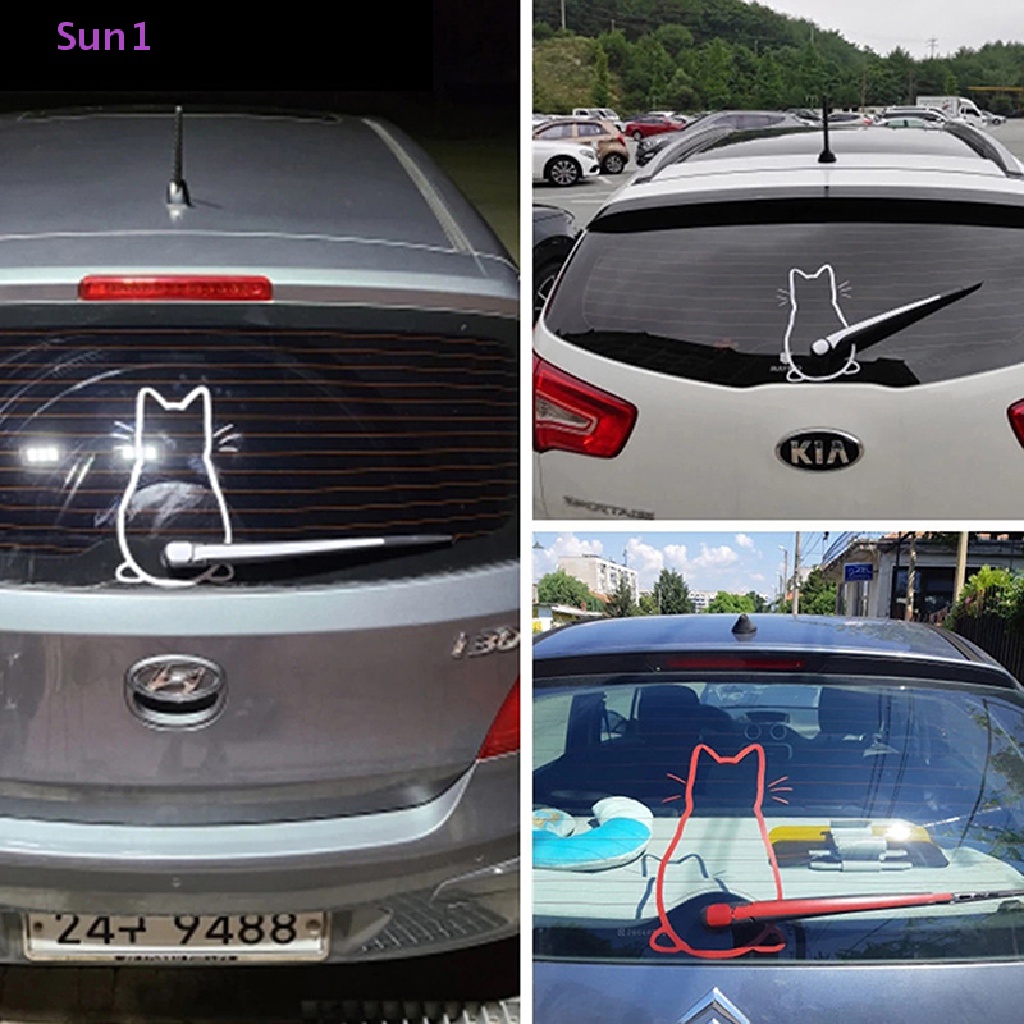 Miếng Dán Vinyl Chống Thấm Nước Hình Mèo Hoạt Hình Vui Nhộn Sun1 > Trang Trí Cần Gạt Nước Phía Sau Xe Hơi