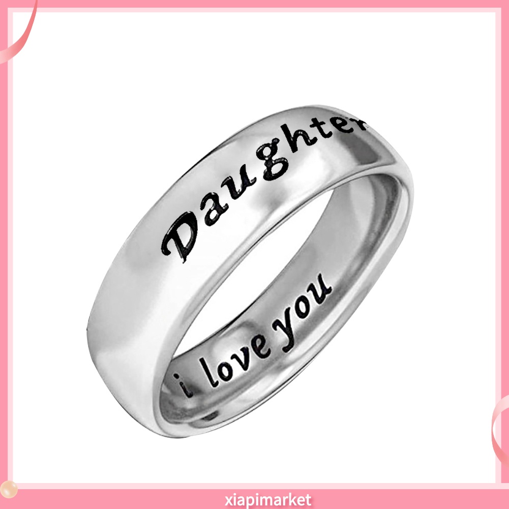 Xia XIA| Nhẫn Khắc Chữ Mom-Daughter I Love You