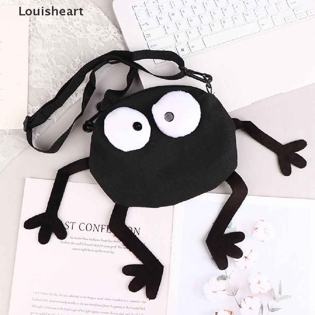 Túi Đeo Chéo Vai Louisheart Vải Canvas Hình Đôi Mắt To Dễ Thương Dành Cho Nữ