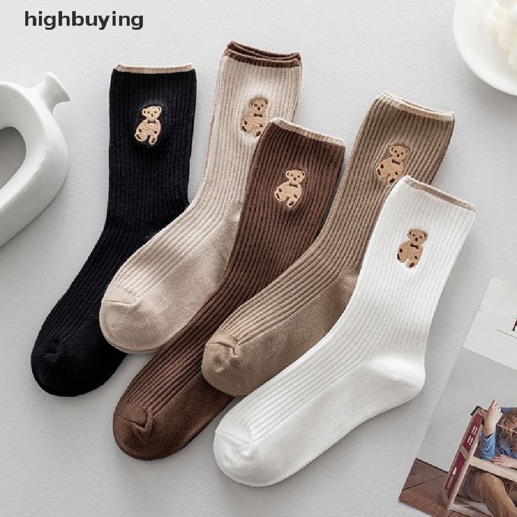 Vớ Thêu HìNh GấU Belle Dễ Thương Cho Nữ