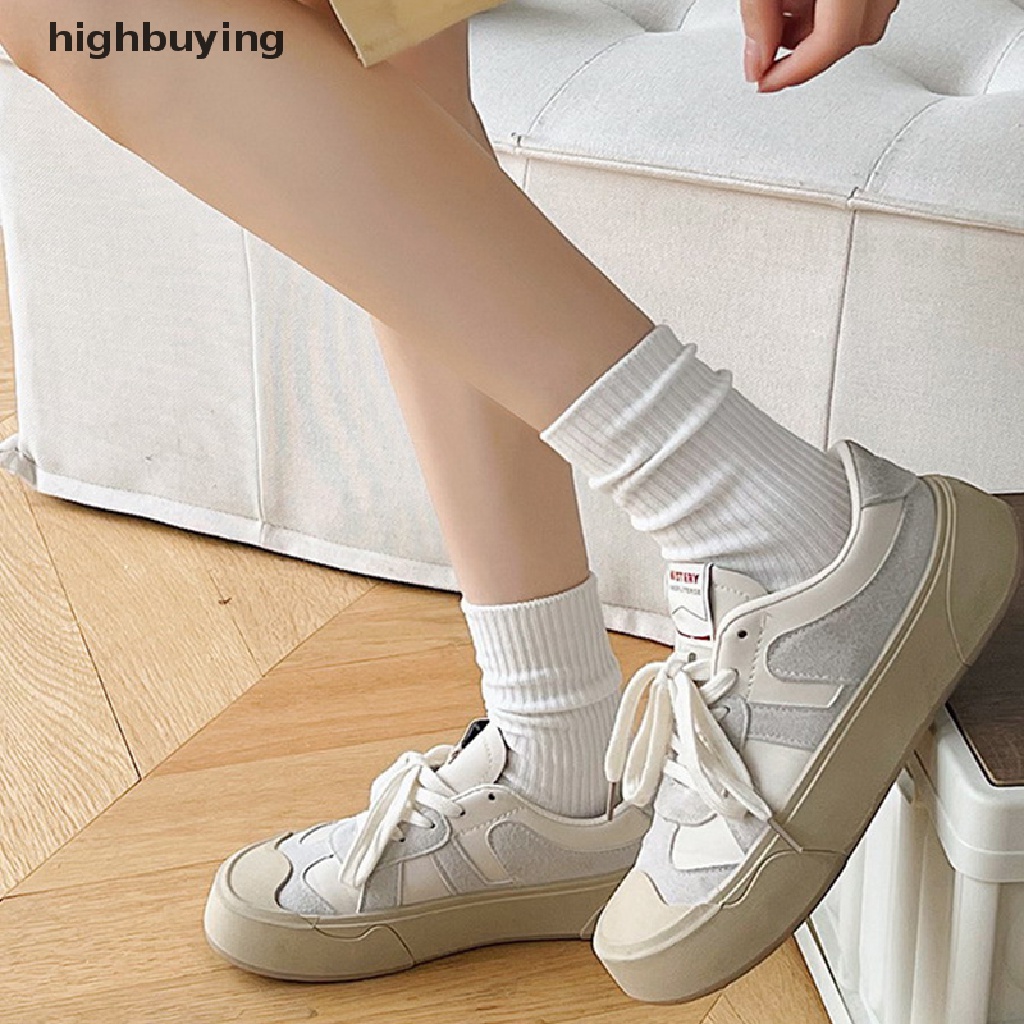 1 Cặp Vớ Cotton Thoáng Khí Màu Trơn Phong Cách Nhật Bản Thời Trang Cho Nữ