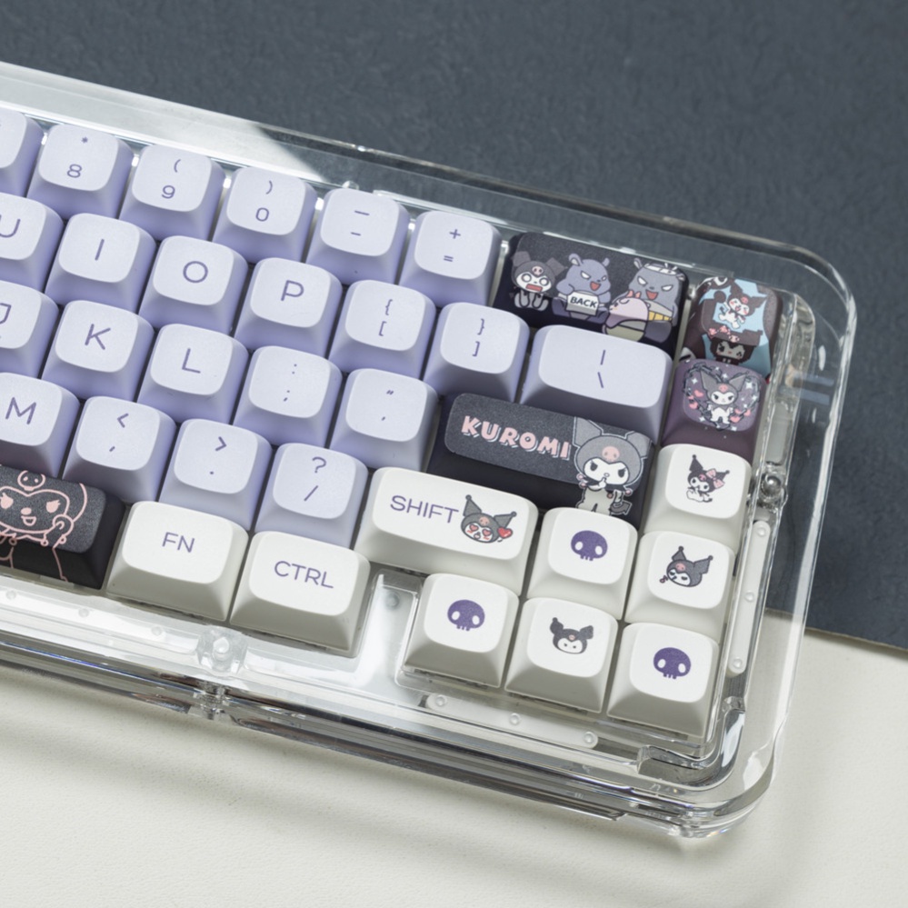 146 Phím Kuromi Keycaps XDA Profile Anime Dễ Thương PBT Dye Sub Bàn Phím Cơ Keycap