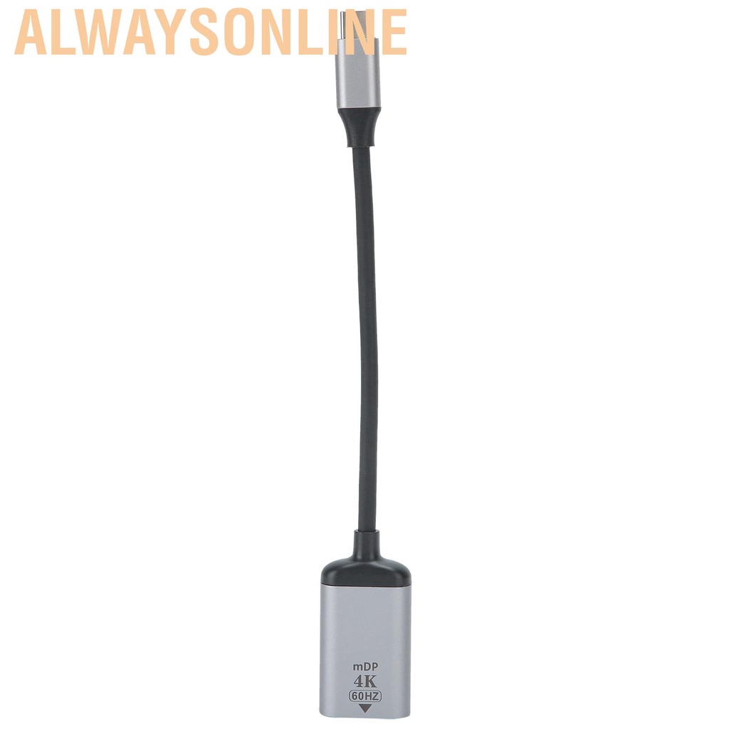 Alwaysonline Professional Portable Type‑C Male to Mini DP Adapter Cable Accessory for Windows
