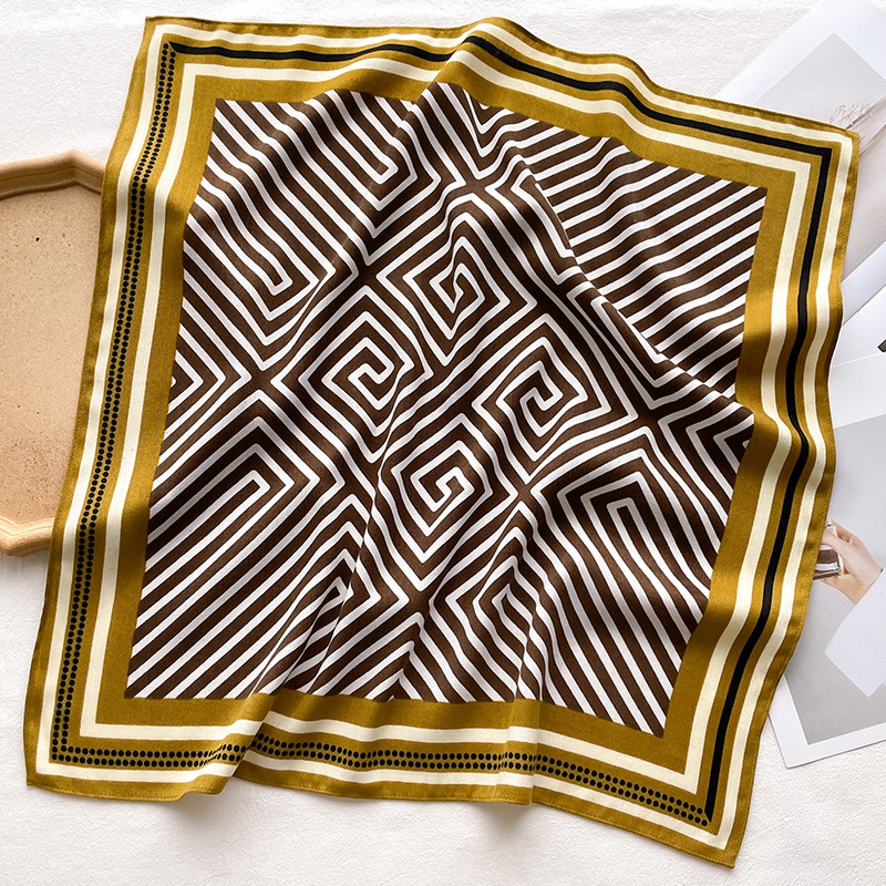 Khăn Choàng Cổ Vải Lanh Cotton Mỏng Họa Tiết Hình Học Đơn Giản Cho Nữ