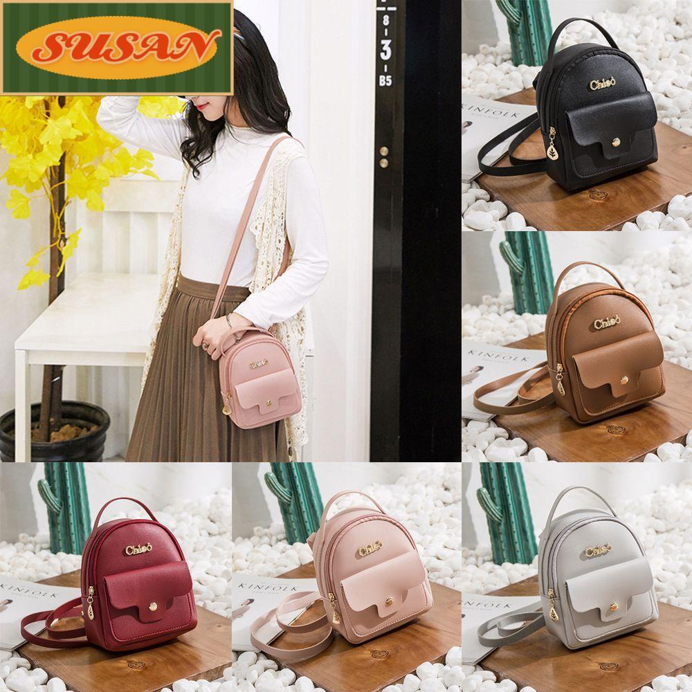 SUSANS Túi nhỏ thời trang mới 2022 dành cho nữ ba lô có khóa kéo túi nhắn tin phong cách nhỏ tươi