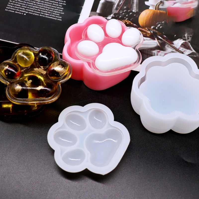 Khuôn Làm Đồ Trang Sức Hình Chân Mèo Bằng Nhựa Resin DIY