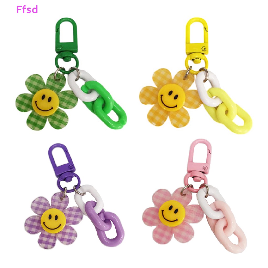 {Ffsd} Móc Khóa Ba Lô / Móc Khóa Mặt Cười / Bông Hoa Nhiều Màu Sắc Dễ Thương Làm Quà