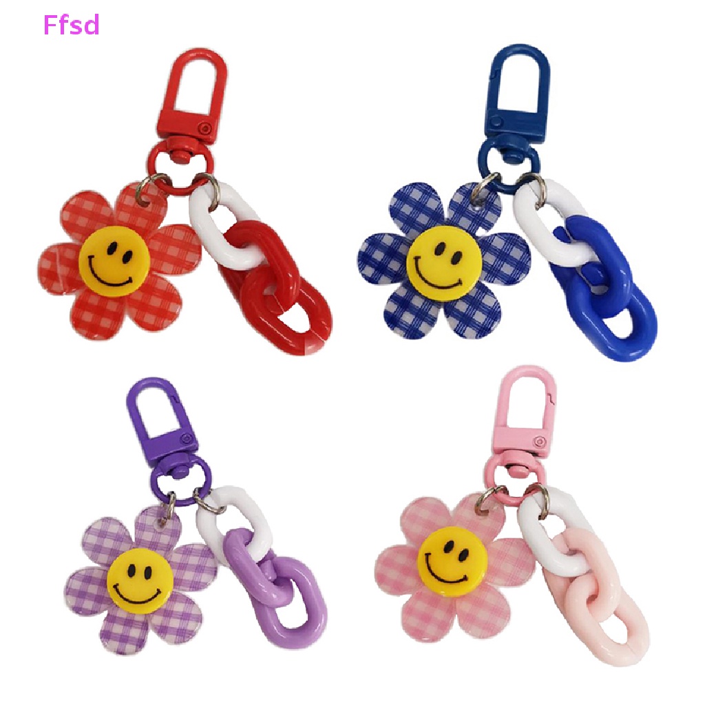 {Ffsd} Móc Khóa Ba Lô / Móc Khóa Mặt Cười / Bông Hoa Nhiều Màu Sắc Dễ Thương Làm Quà