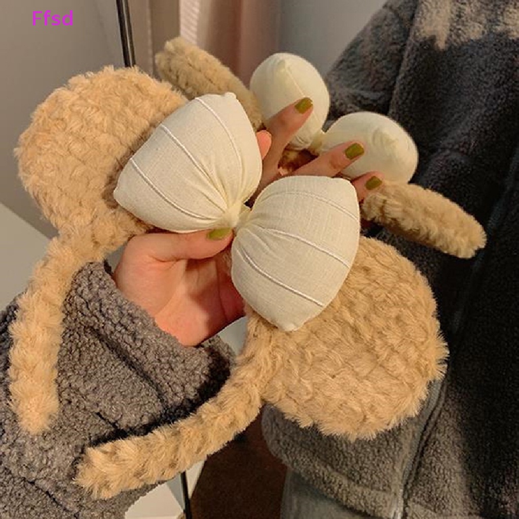 {Ffsd} Băng Đô Cài Tóc Rửa Mặt Mùa Đông Đính Nơ Tai Gấu Nhỏ Dễ Thương Cho Nữ * Bán Chạy