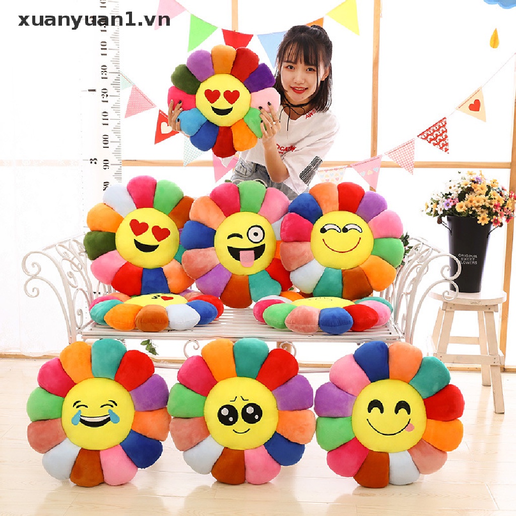 Gối Nhồi Bông Hình Hoa Hướng Dương Nhiều Màu Sắc Vui Nhộn Trang Trí Ghế Sofa