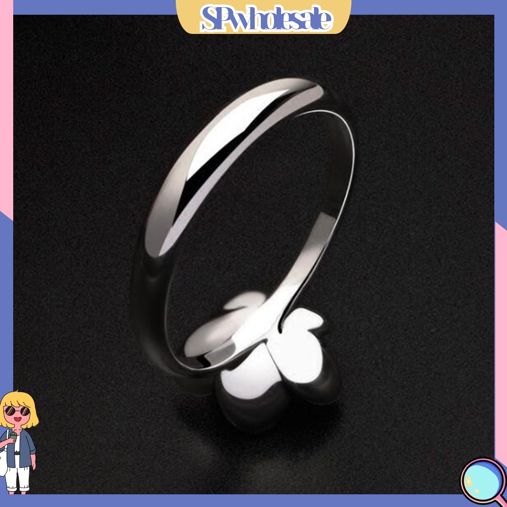 <SPwholesale> Nhẫn Mạ Bạc Hình Hoa Đính Đá Thời Trang Cho Nữ