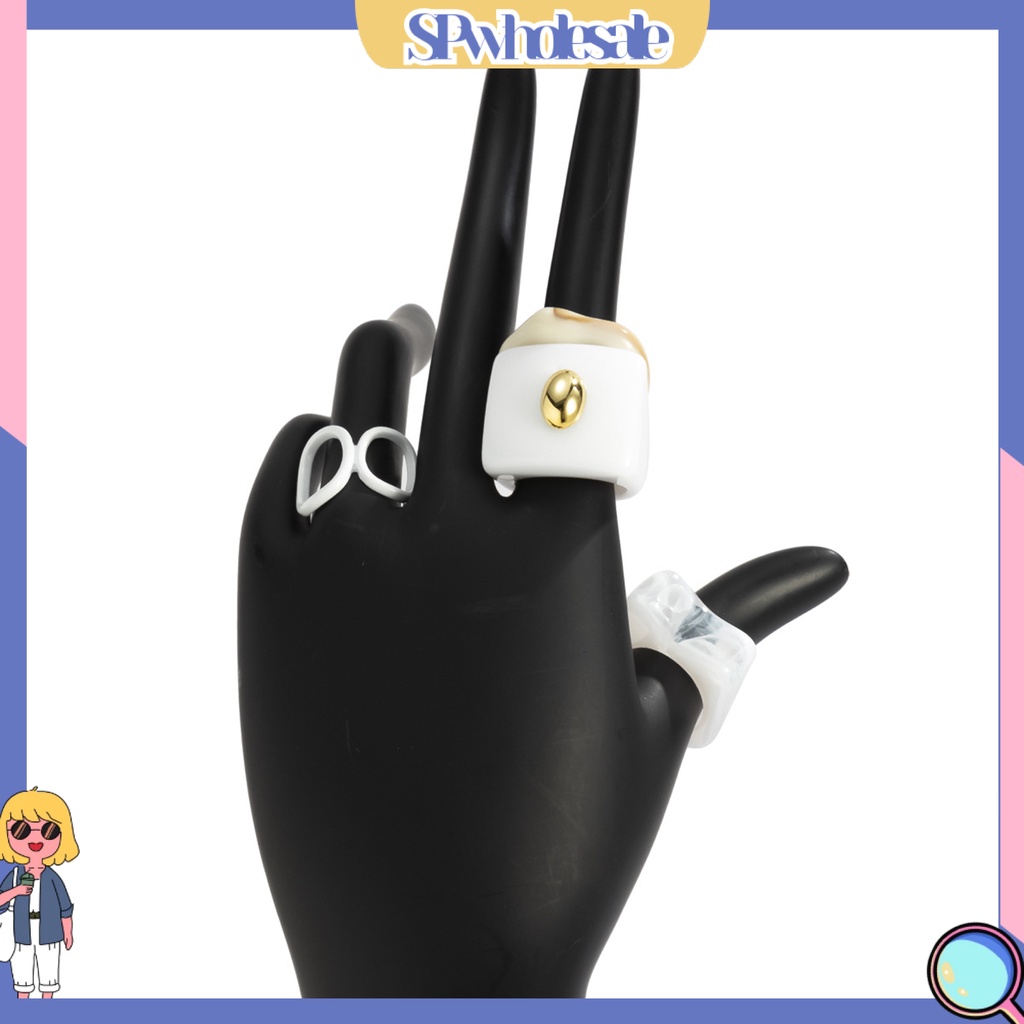 <SPwholesale> Bộ 4 Nhẫn Acrylic Phong Cách Vintage Dành Cho Nữ