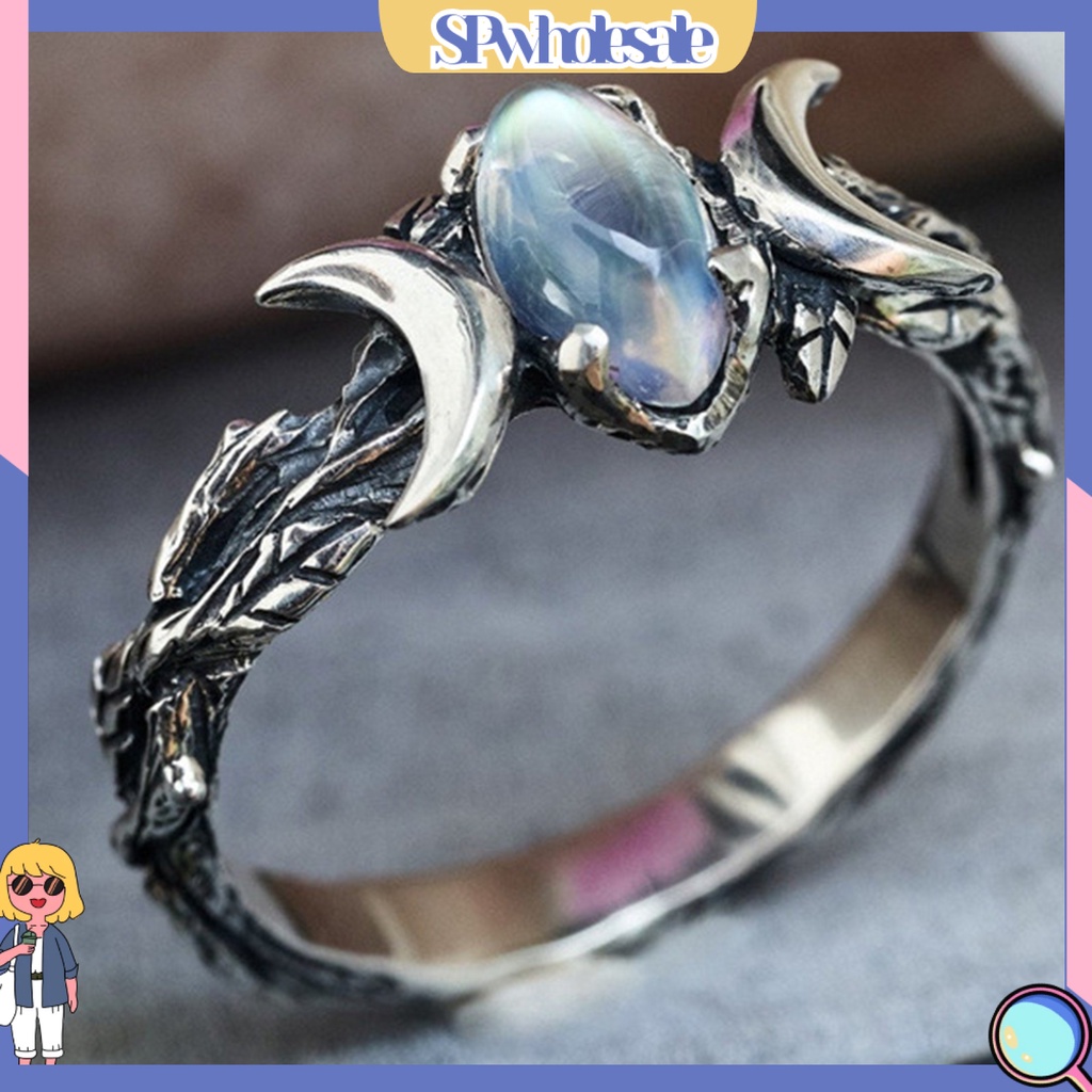 <SPwholesale> Nhẫn Nữ Màu Bạc Tinh Tế Phong Cách Retro Thời Trang Mặc Hàng Ngày