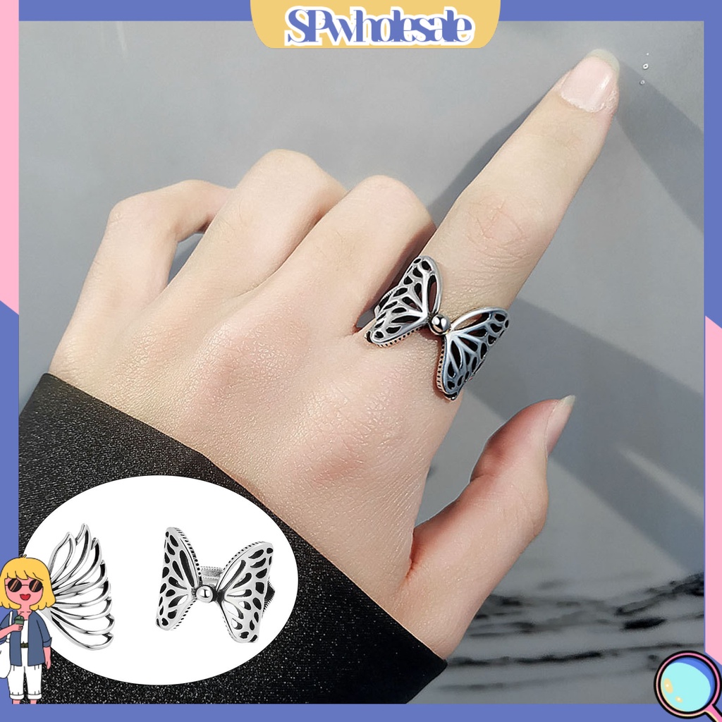 <SPwholesale> Nhẫn Hở Hình Bướm Bằng Đồng Phong Cách Hip hop