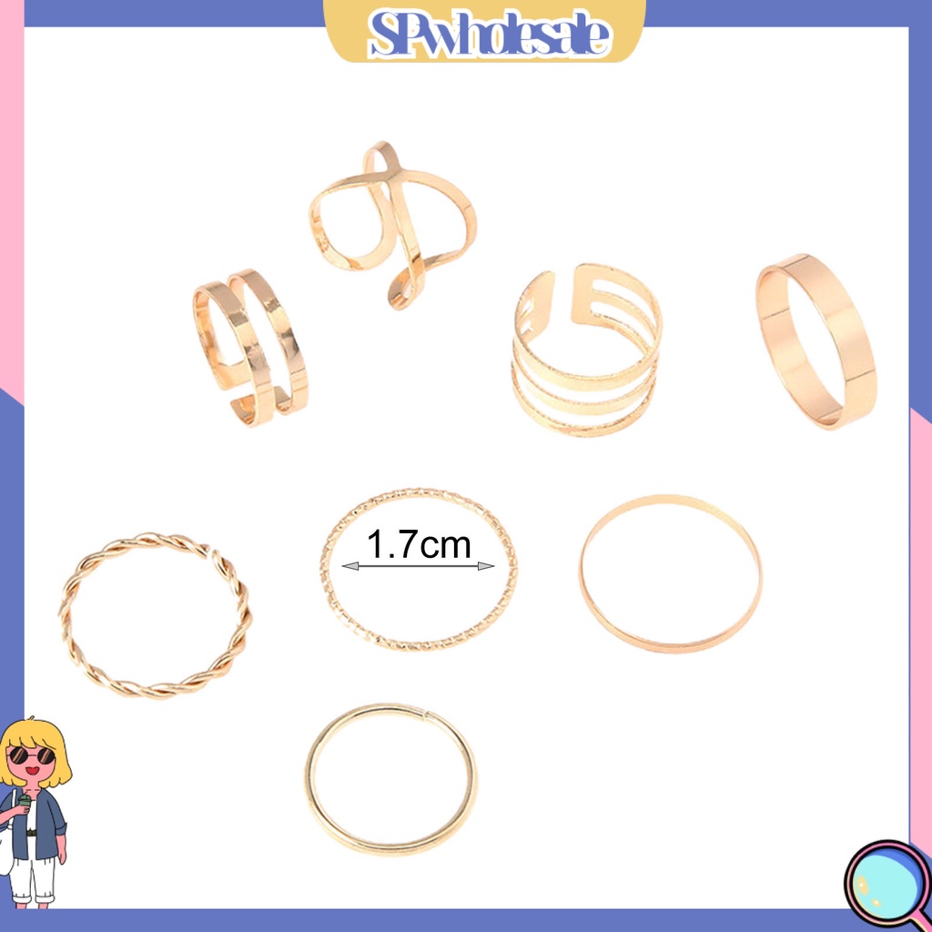 <SPwholesale> Bộ 8 Nhẫn Thời Trang Thanh Lịch Dành Cho Nữ