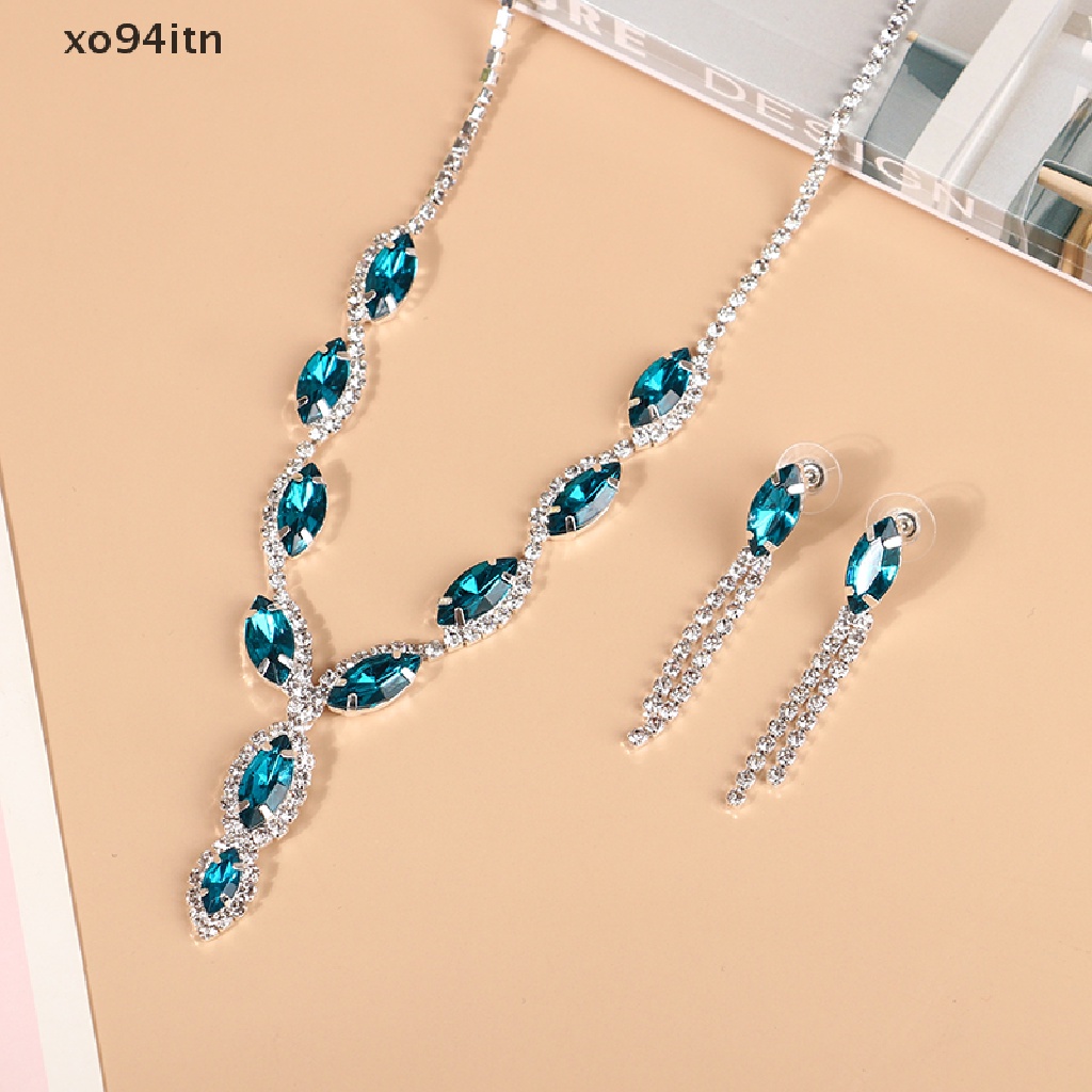 Bộ Trang Sức Vòng cổ Và Bông Tai Tua Rua Đính Đá Thời Trang Dành Cho Nữ