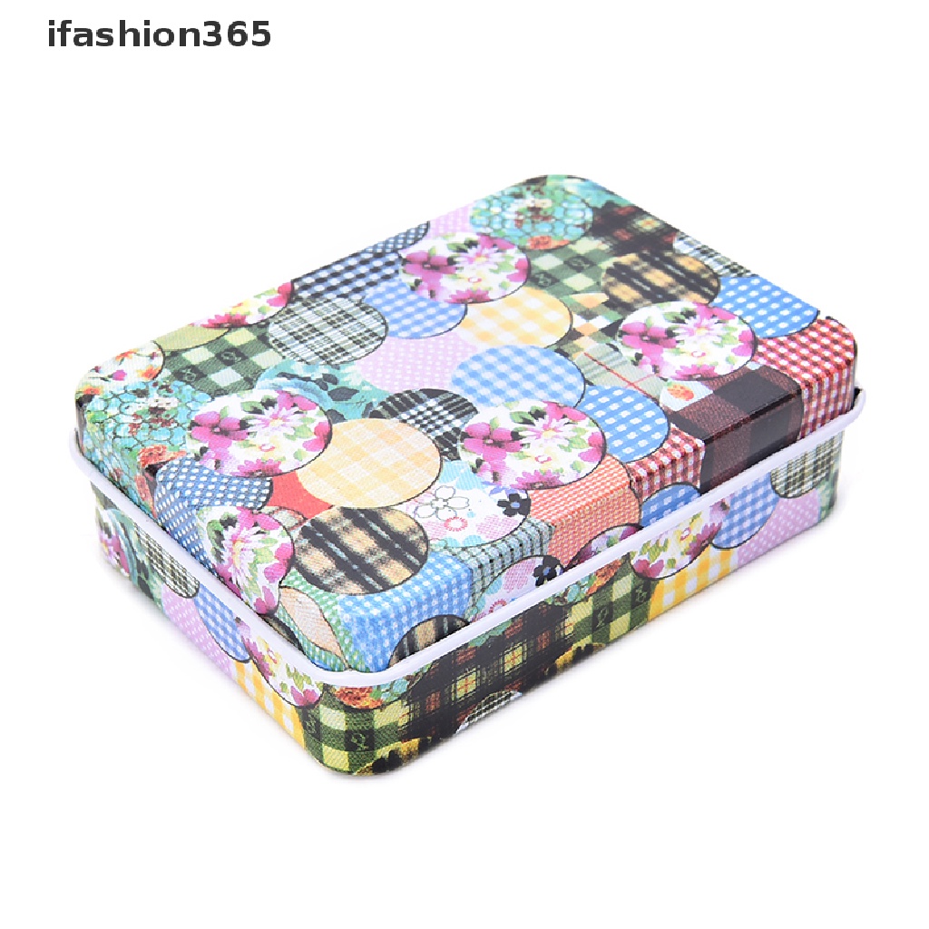 Hộp Thiếc Mini Hình Chữ Nhật In Họa Tiết Dễ Thương Đựng Đồ Thời Trang ifashion365