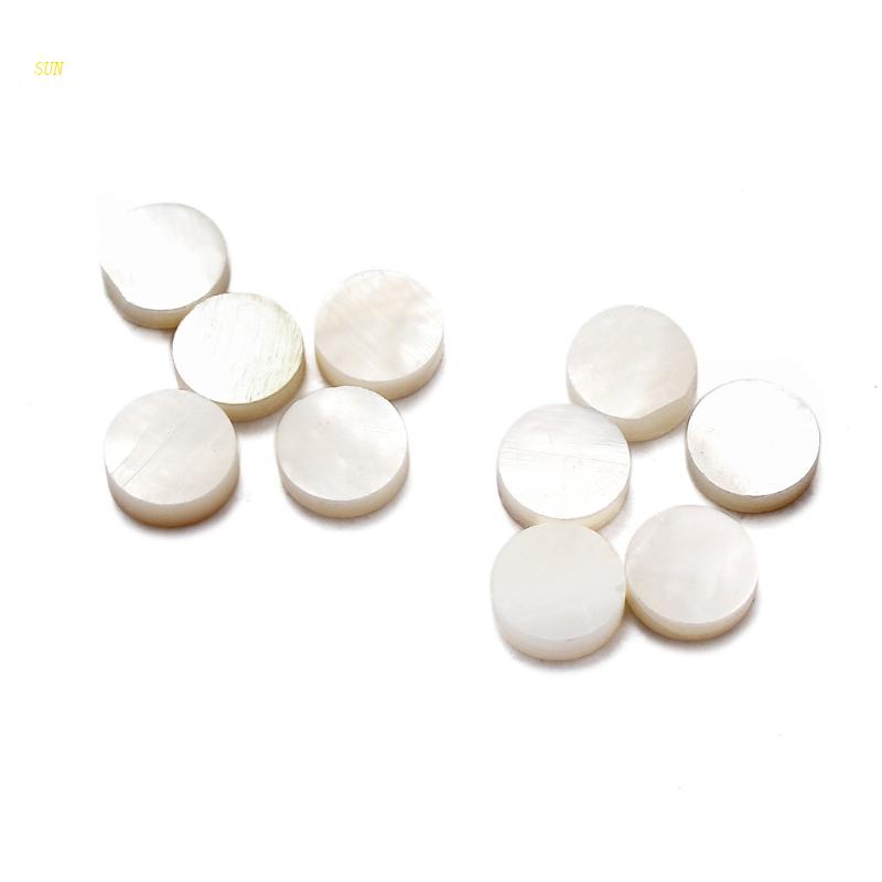 Set 10 Phụ Kiện Gắn Vỏ Đàn Ghita Họa Tiết Chấm Bi 6.3mm Màu Trắng
