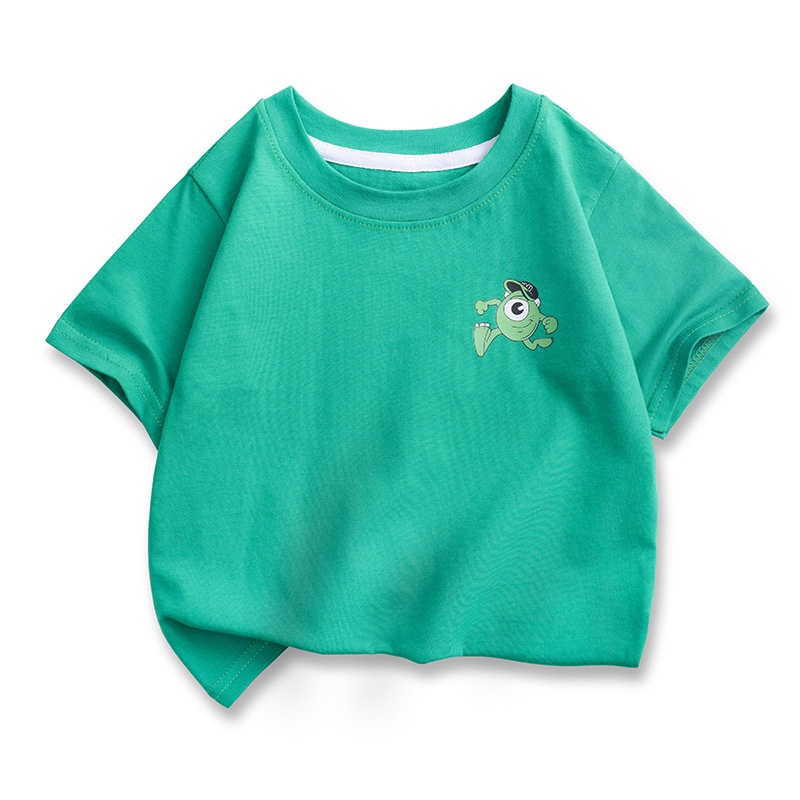 Áo Thun cotton Tay Ngắn Cổ Tròn Màu Sắc Xinh Xắn Cho Bé