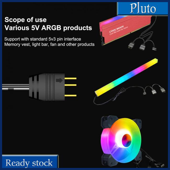 Mới Dây Cáp Nối Dài Bo Mạch Chủ Argb 5v 3 Chấu 1 Sang 4 33.5cm Có Bảo Vệ Bàn