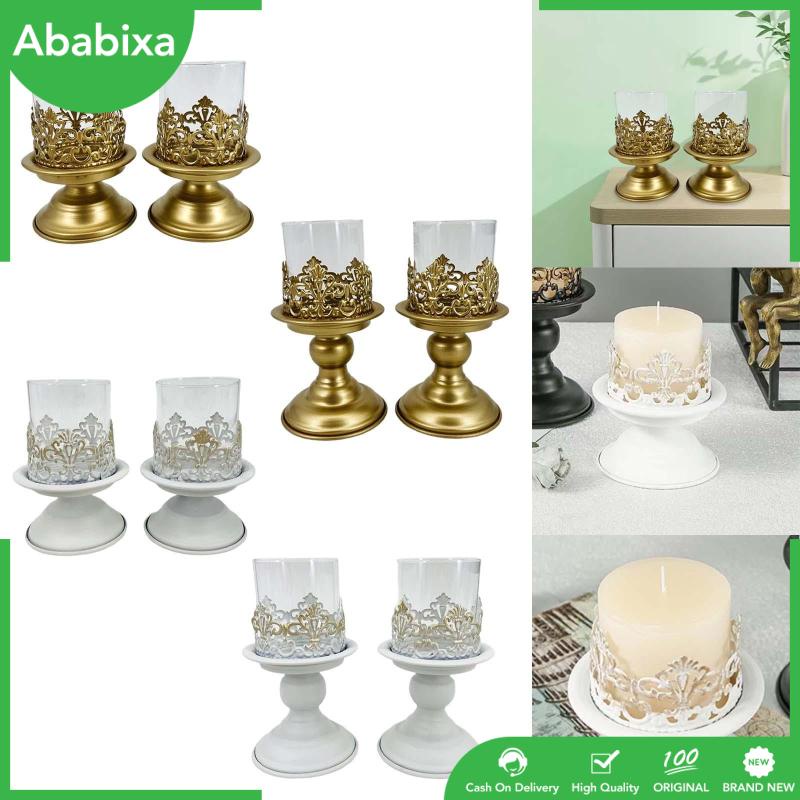 Bộ 2 Giá Đỡ Đèn Cầy Bằng Sắt Phong Cách Cổ Điển Độc Đáo Trang Trí Nhà Cửa