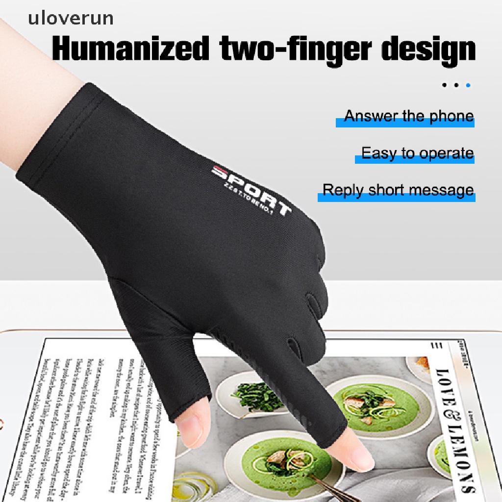 Găng Tay Thể Thao Hở Ngón Bằng Lụa Lạnh Thoải Mái Cho Nam Và Nữ