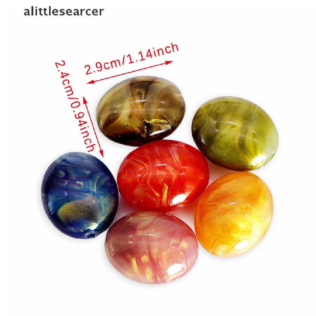 Set 5 Hạt Kim Tuyến Acrylic 29x24MM Tạo Hiệu Ứng Lỗ Thẳng Dùng Làm Đồ Trang Sức DIY