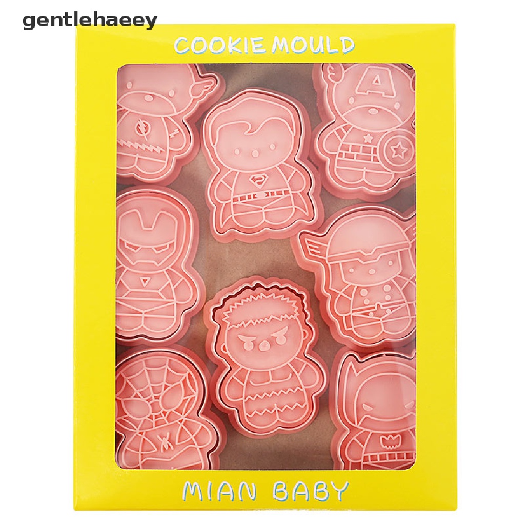 Bộ 8 Khuôn Cắt Bánh Quy Bằng Nhựa Họa Tiết Hoạt Hình Anime