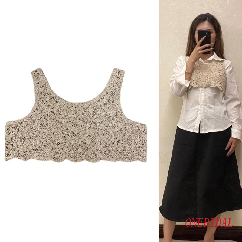 Áo Croptop Dệt Kim Sát Nách Cổ Tròn In Họa Tiết Hoa Thời Trang Cho Nữ