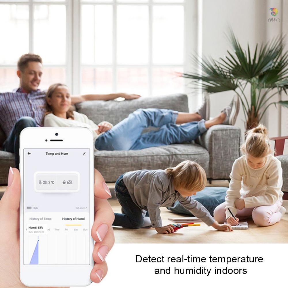 Đồng Hồ Đo Nhiệt Độ / Độ Ẩm Không Dây Mini Thông Minh ZigBee Có Chức Năng Báo Thức Điều Khiển Ứng Dụng Trong Nhà / Văn Phòng