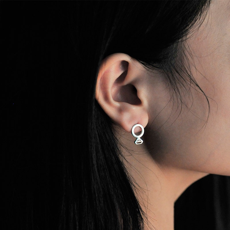 Bông Tai Tròn Đính Kim Cương Sáng Tạo Thời Trang Cho Nữ