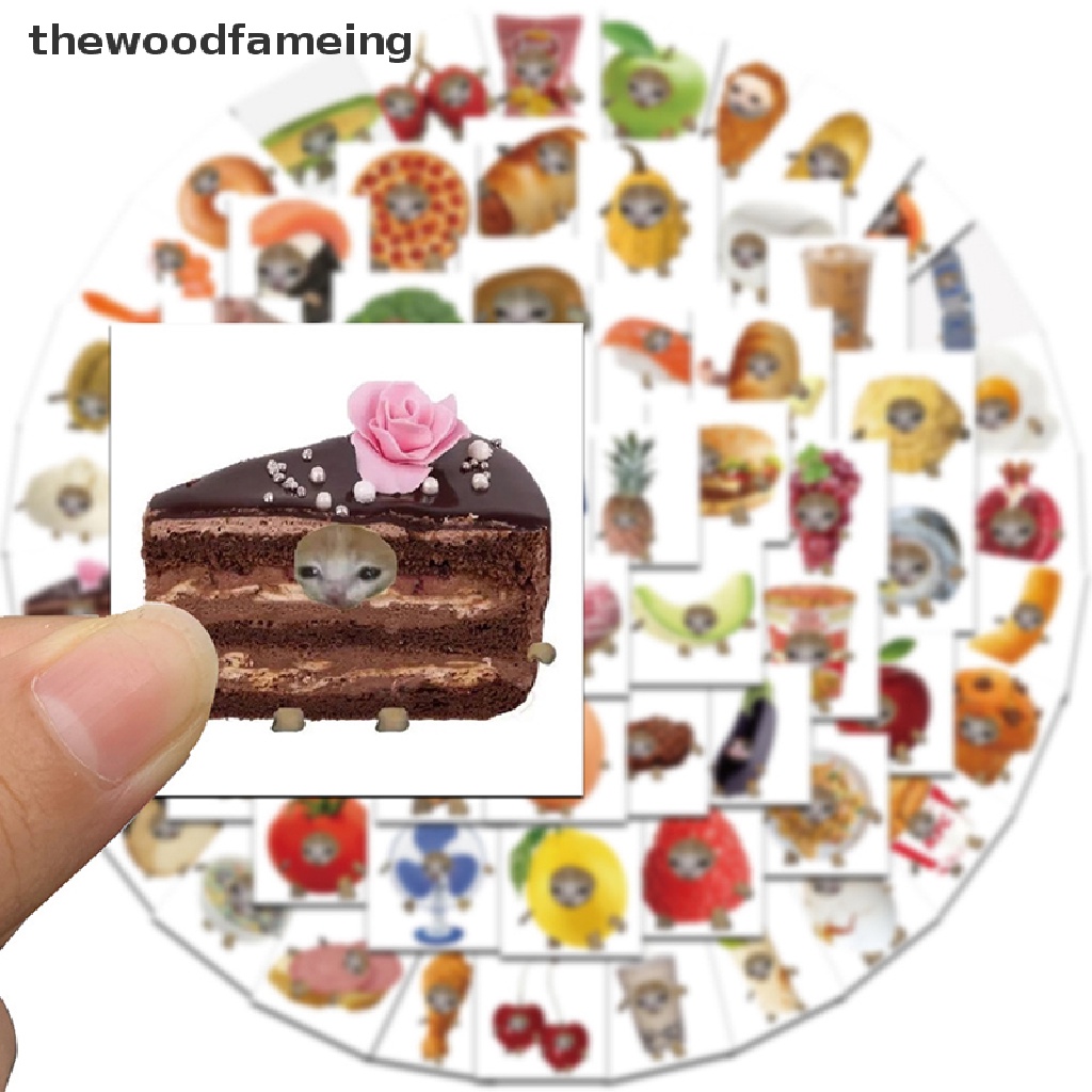 Bộ 69 Miếng Dán Hình Mèo Meme Vui Nhộn Dễ Thương Dùng Trang Trí Vali Laptop Ipad Điện Thoại