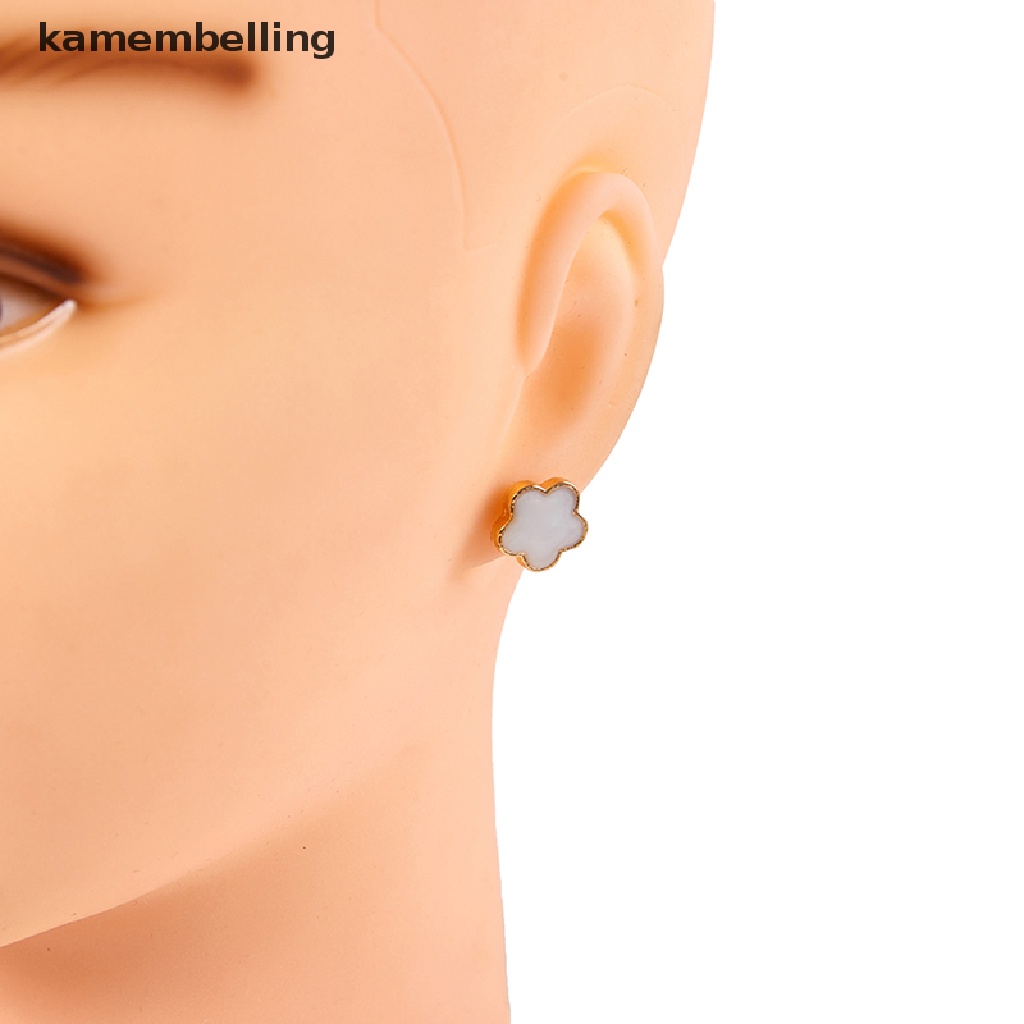 1 Đôi Khuyên Tai Hợp Kim Hình Bông Hoa Màu Trắng Thời Trang Cho Nữ