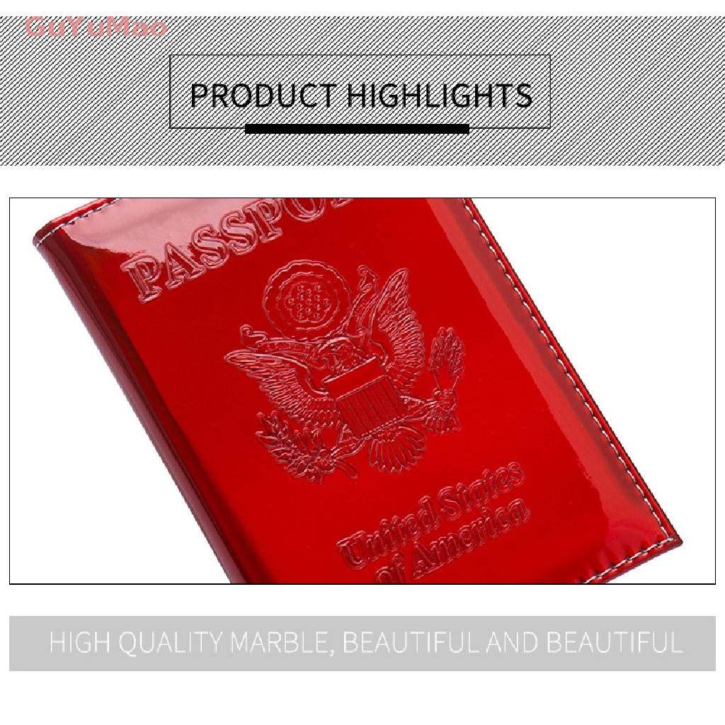 [cxGUYU] Ví Da PU Bóng Đựng Hộ Chiếu Thẻ ID Bảo Vệ Tài Liệu Chống Thấm Nước PRTA