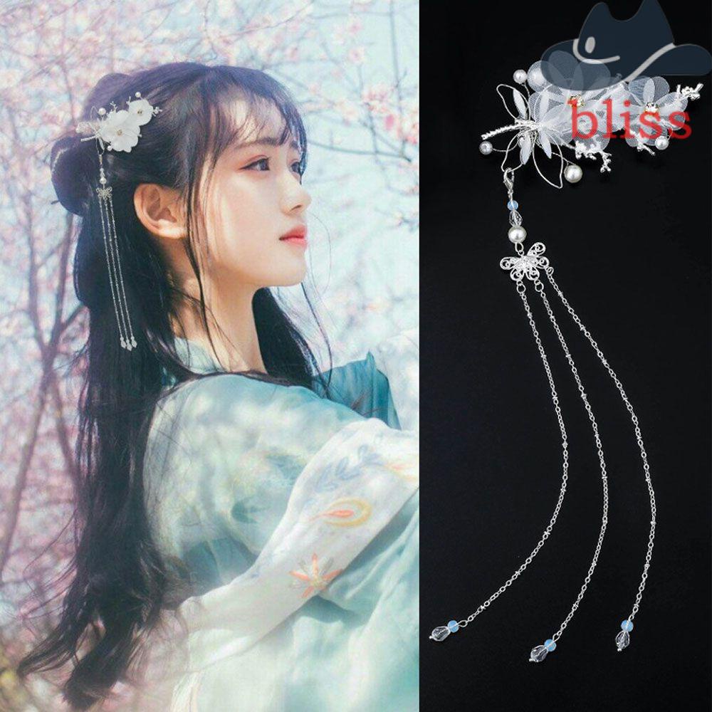 Trâm Cài Tóc Dáng Dài Phối Tua Rua Phong Cách Cổ Điển Cho Nữ