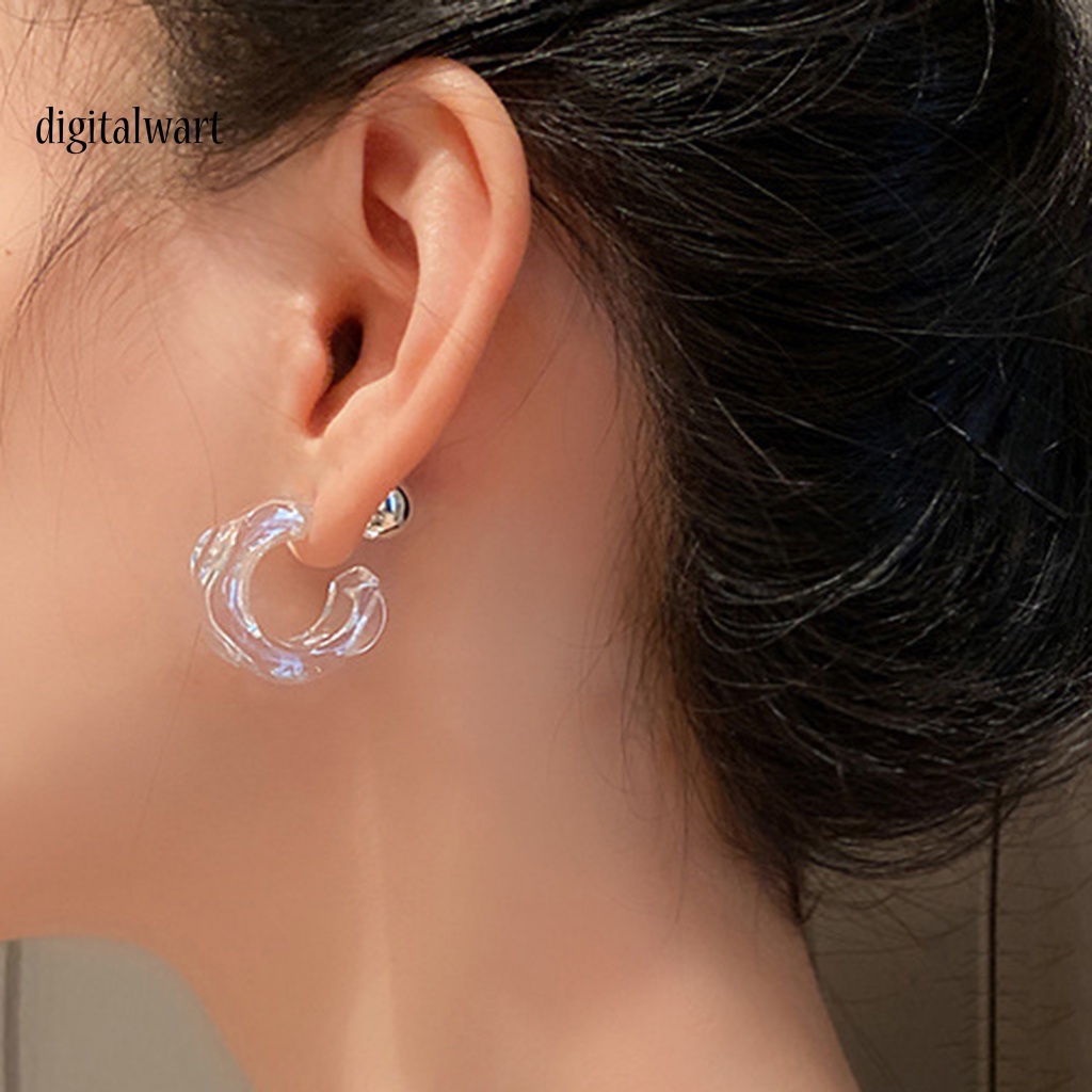 Kỹ Thuật Số| 1 Đôi Bông Tai Hình Chữ C Không Phai Màu Chống Mồ Hôi Và Không Gây Dị Ứng Cho Nữ