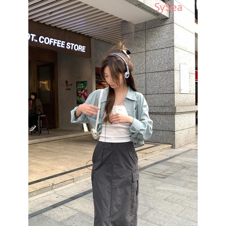 Áo Sơ Mi Dài Tay Cổ Polo Thiết Kế Không Đồng Đều Thời Trang Theo Phong Cách Pháp Cho Nữ