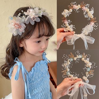 Cài tóc hình vòng hoa xinh xắn cho bé gái