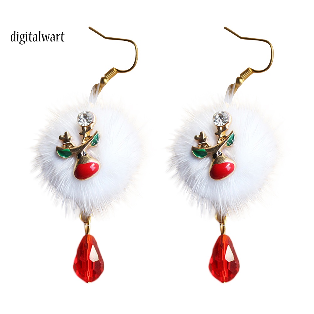 Kỹ Thuật Số| Bông Tai HợP Kim HìNh Ông Già Noen ĐíNh Đá Xinh XắN