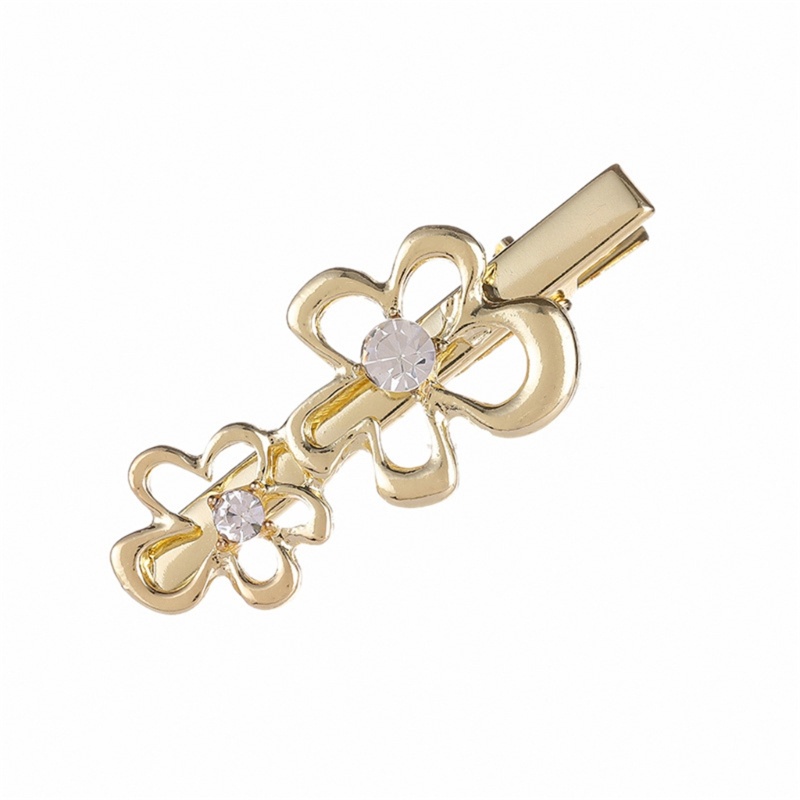 Kẹp Tóc Mái Hình Hoa Đính Đá Pha Lê Bằng Kim Loại