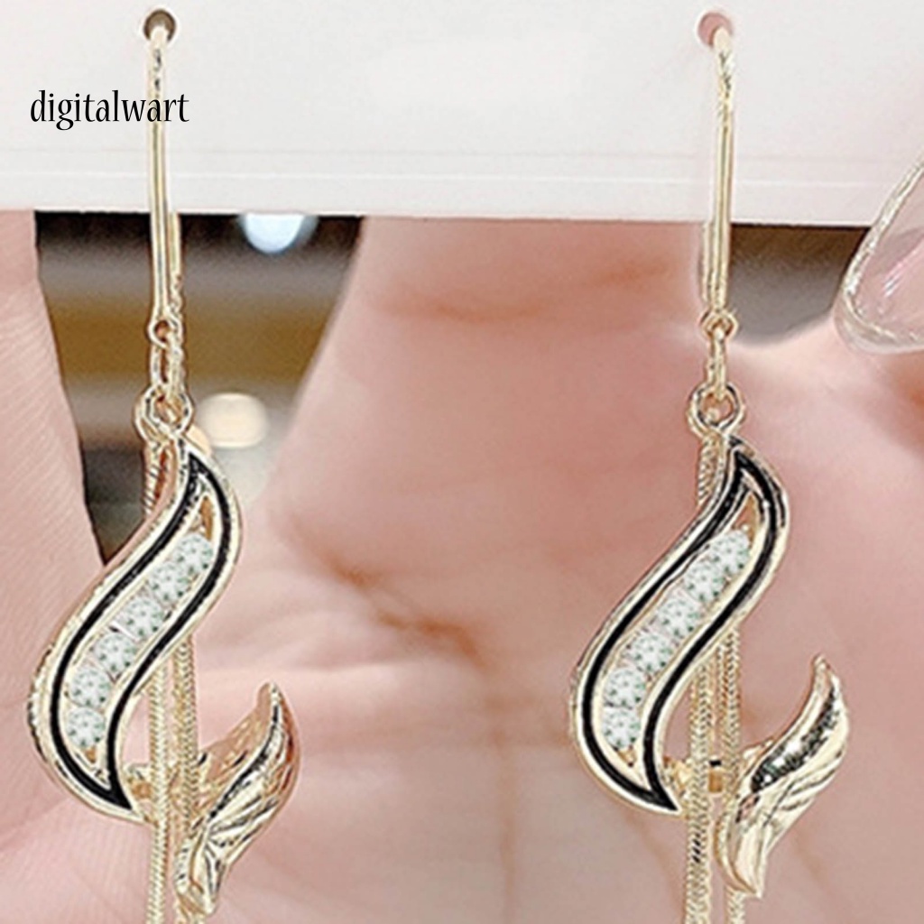 Kỹ Thuật Số| 1 Đôi Bông Tai Dáng Dài Đính Ngọc Trai Nhân Tạo Phong Cách Hàn Quốc