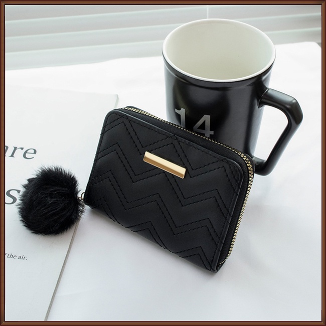 Ví Da Pu Có Khóa Kéo Họa Tiết Thêu Xinh Xắn Cho Nữ