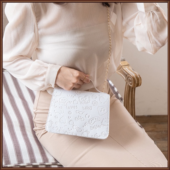 Túi Đeo Chéo Vai Bằng Da Nhân Tạo Màu Trơn Dập Nổi Họa Tiết Thời Trang Đa Năng Dành Cho Nữ