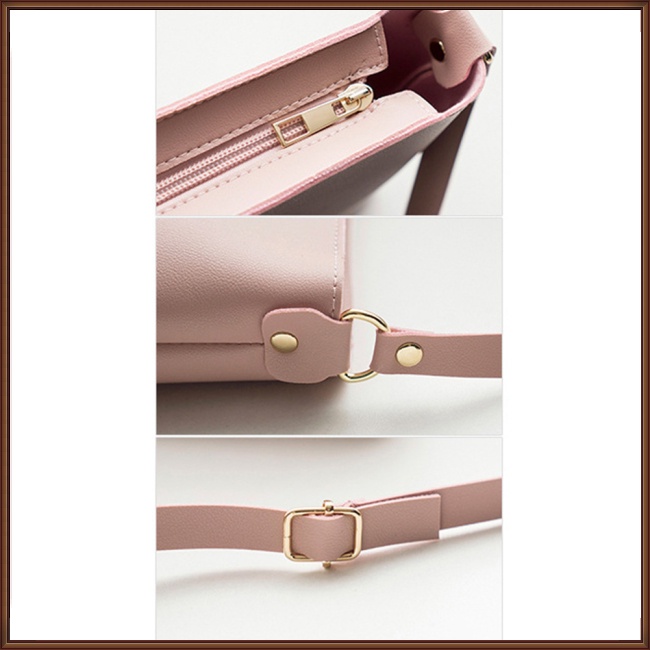 Túi Đeo Chéo Vai Bằng Da Pu Có Khóa Kéo Thời Trang Sành Điệu Cho Nữ