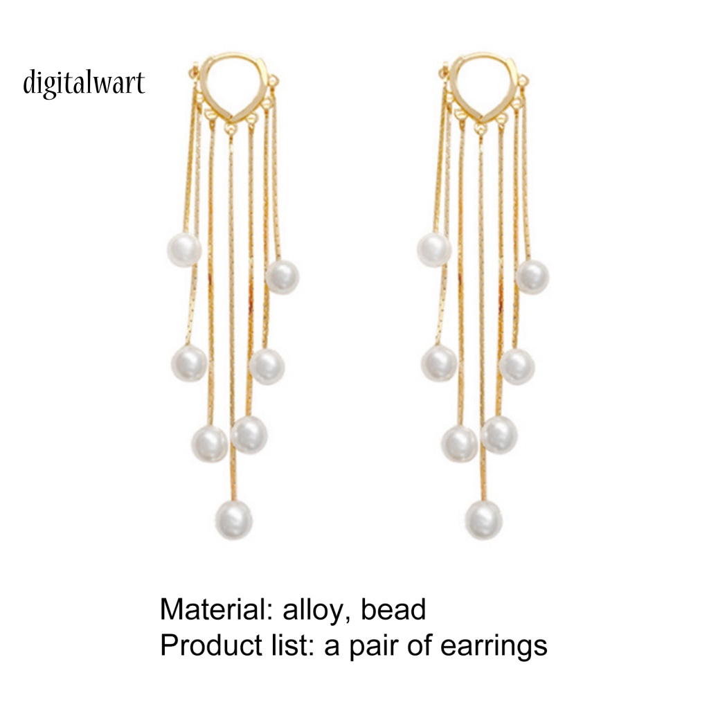 Kỹ Thuật Số| 1 Đôi Bông Tai Ngọc Trai Giả Tua Rua Thời Trang Bohemian Dành Cho Nữ